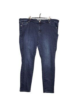 Eloquii Size 22G Skinny Jeans Blue Wash High Rise Cropped Stretch Denim